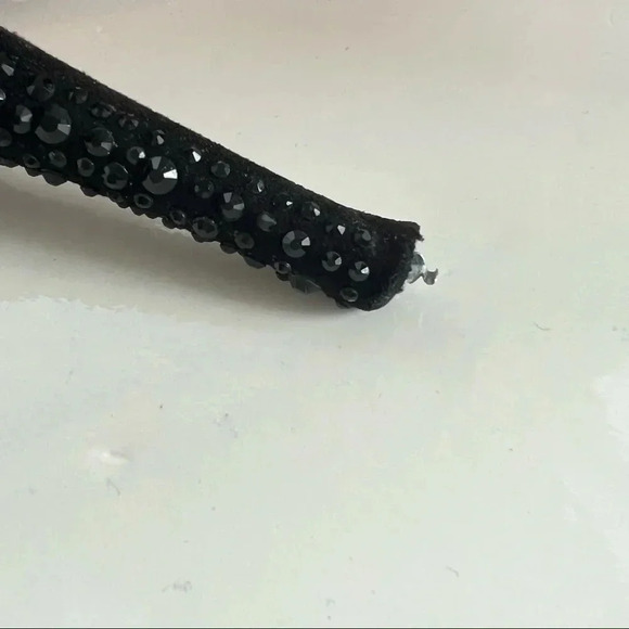 ZARA BLACK RHINESTONE ANKLE  STRAP HEELS SHOES SIZE 9 - Picture 6 of 13